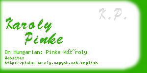 karoly pinke business card